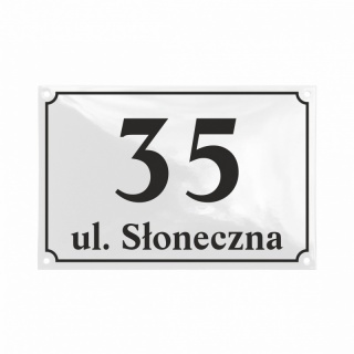 Biały, tekst czarny szeryfowy       AP 30x20