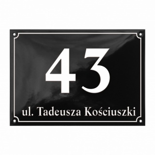 Czarny, tekst biały szeryfowy       AP 35x25