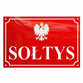 Tablica emaliowana “Sołtys“ + orzeł 40 x 25 cm